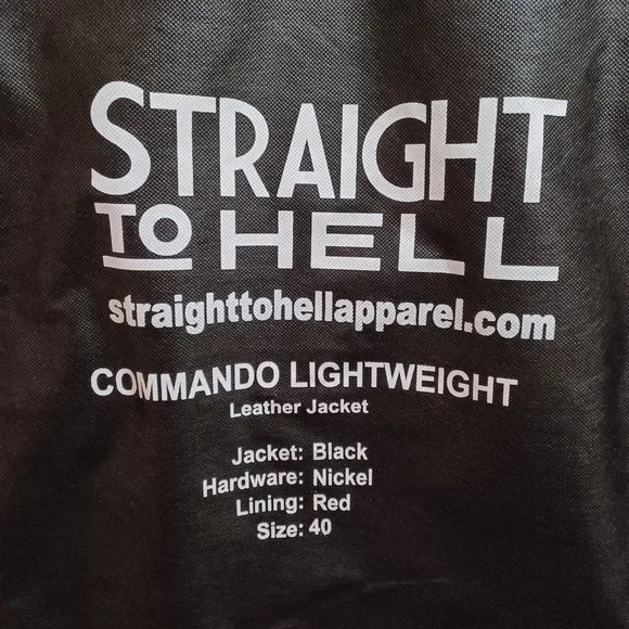 SOLD - STRAIGHT TO HELL COMMANDO LIGHTWEIGHT – LEATHER JACKET - 40 - Picture 2 of 6